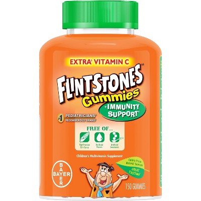 TargetThe Flintstones Kids' Multivitamin Plus Immunity Support Gummies - Cherry, Raspberry & Orange - 150ct