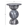 JONATHAN Y Aura 19" Modern Natural Marble Handmade Stacked Round Pedestal End Table - 3 of 4