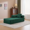 VASIP Chenille Floor Couch Sofa Bed,Convertible Compression Sleeper Sofa with Pillow Back Support, for Living Room, Bedroom,Light Gray - 4 of 4