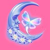 Girl's Lost Gods Airbrushed Half Crescent Moon Butterfly Crop Top T-Shirt - 2 of 3
