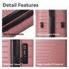 MAYEERTY 3 Piece Lightweight Luggage Set, PP Hardshell Carry on Suitcase with Spinner Wheels & TSA Lock, Pink - 20"/24"/28" - 4 of 4