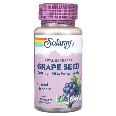 Solaray Vital Extracts, Grape Seed , 200 mg, 60 VegCaps