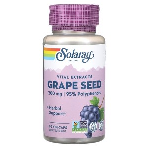 Solaray Vital Extracts, Grape Seed , 200 mg, 60 VegCaps - 1 of 3
