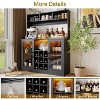 Farmhouse Kitchen Buffet Pantry - Coffee & Wine Bar Cabinet with Storage, 9 Wink Racks, 6 Hooks for Dining Room, Kitchen - 4 of 4