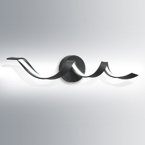 LLHZSY Modern Spiral Design LED Bathroom Vanity Light Dimmable Wall Light - 23 3/5 Inch - Black - 1 of 4