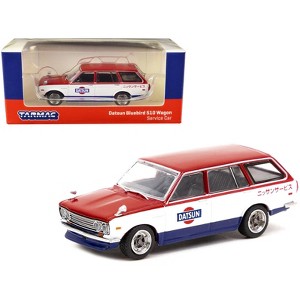 Datsun Bluebird 510 Wagon Service Car Red and White with Blue "Global64" Series 1/64 Diecast Model Car by Tarmac Works - 1 of 3