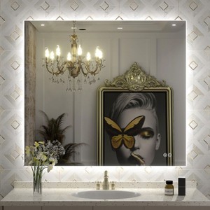 Apmir Super Bright 192 LEDs/m Back LED Lighted Anti-Fog Tempered Glass Bathroom/Vanity Mirror with ETL & 3-Year Warranty - 1 of 4
