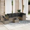 vidaXL Garden Sofa Set Grey PE rattan, powder-coated steel, tempered glass - 2 of 4