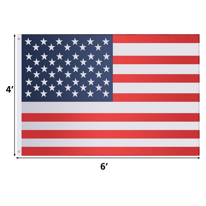 Costway 4'x6' American Flag Patriotic US Flag Double Stitching Steel Grommets Polyester, 2 of 11