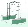 Galvanized Raised Garden Bed with 95" Arch Trellis and Climbing Net, Outdoor Planter for Vegetables & Flowers, Green - 3 of 4