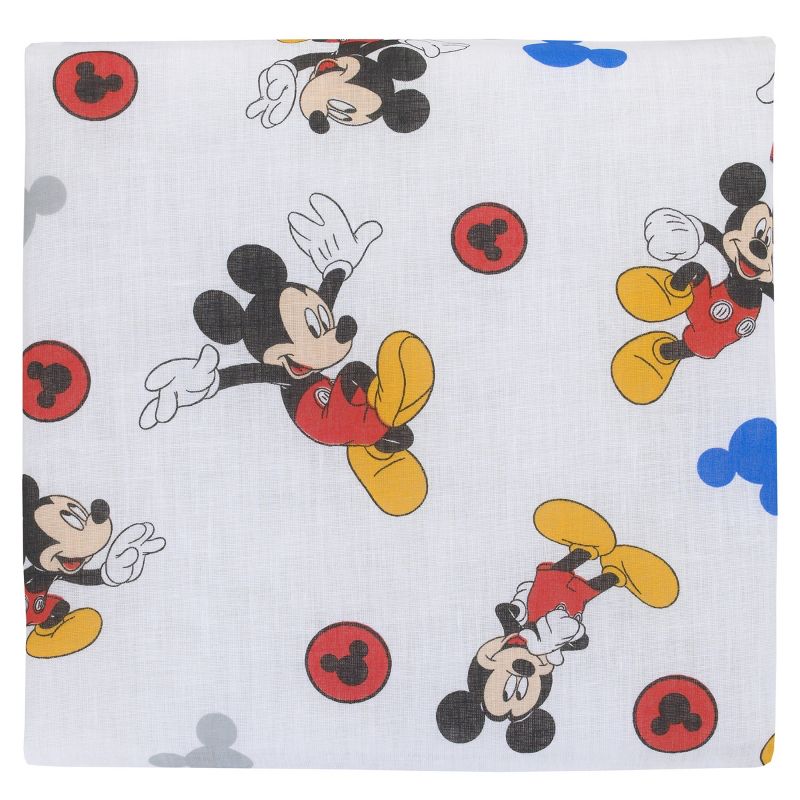 Disney Mickey Mouse - Blue, Red, Yellow 2 Piece Toddler Sheet Set with Fitted Crib Sheet and Pillowcase, 2 of 6