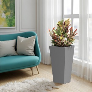 Kumasinova Metal Tapered Planter,Large Outdoor & Indoor Garden Plant Pot with Drainage Hole and Rubber Plug for Patio,Garden,Balcony Decor - 1 of 4