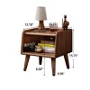SEVOBAL Nightstands Modern Solid Wood Bedside Cabinet European Beech Storage Cabinet with Open Compartments for Bedroom, Brown, 13.78"*15.75"*15.75" - 2 of 4