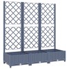 vidaXL Garden Planter with Trellis Dark Gray 47.2"x15.7"x47.8" PP - 2 of 4
