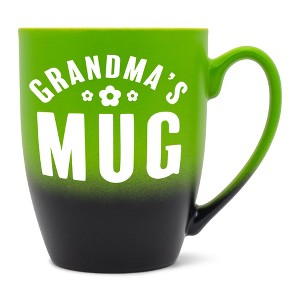 Elanze Designs Mother's Day Appreciation Coffee Cup Mug 12 Ounce Ceramic With Ombre Gradient Grandma's Mug Green and Black - 1 of 4