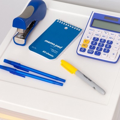 IRIS USA 5 Drawer Clear Plastic Drawer Cart Rolling Storage, White