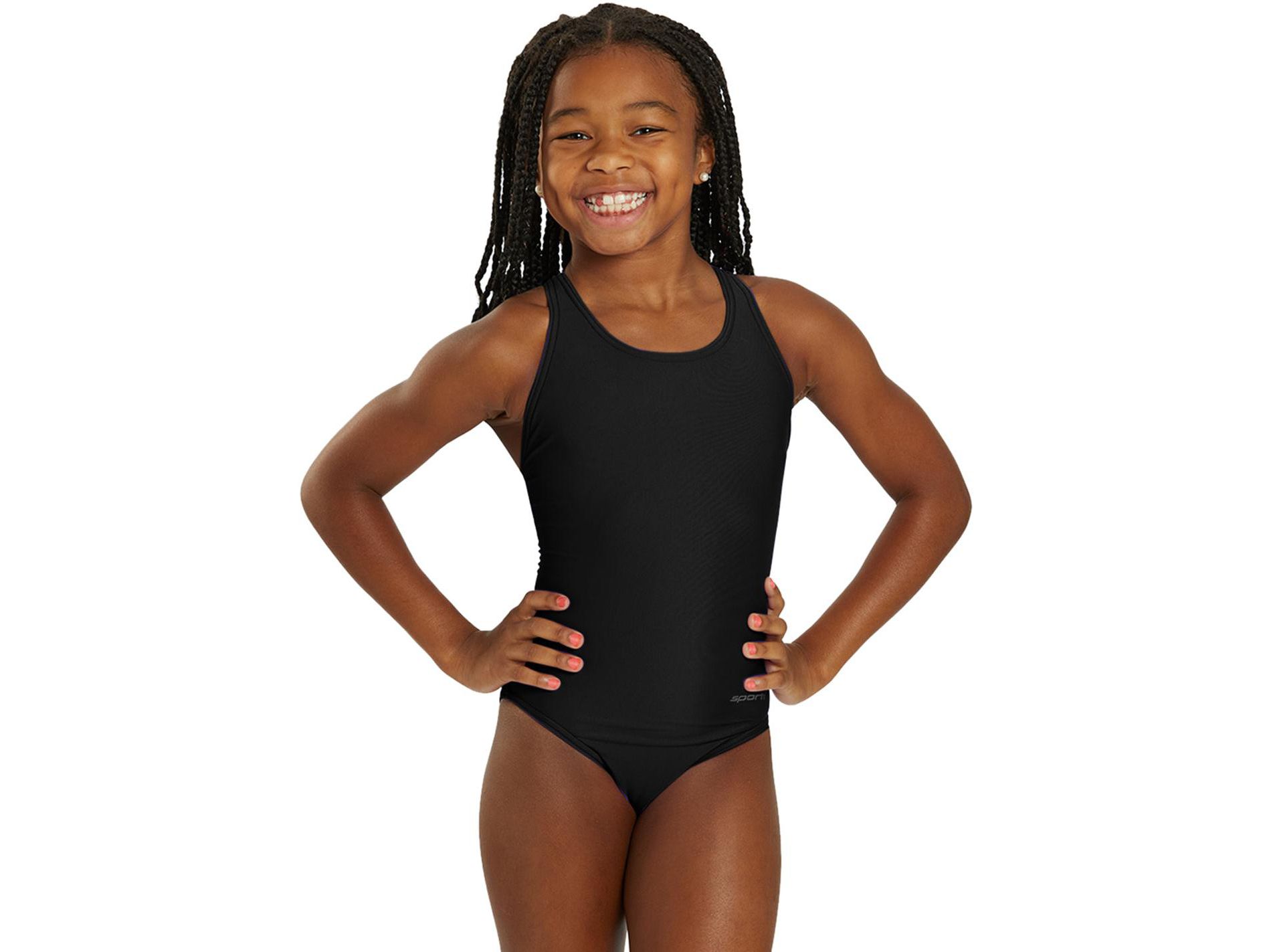 Sporti Solid Wide Strap One Piece Swimsuit (22-44)