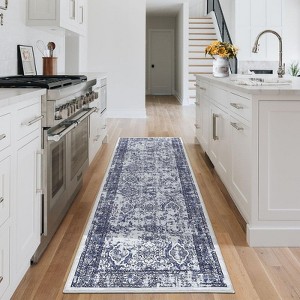 Coolmee Area Rug Washable Rug Non Slip Non Shedding Rugs Low Pile Floral Printed Foldable Carpet for Bedroom Office - 1 of 4