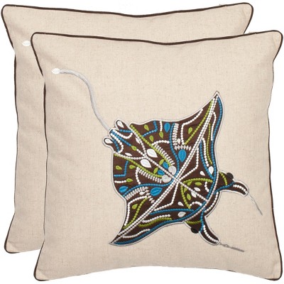 Sunder Pillow (Set of 2) - Red - 18" X 18" - Safavieh