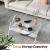 Rectangle Coffee Table, with Tempered Glass top, Metal Legs and MDF Shelf, Modern Table for Living Room - 4 of 4