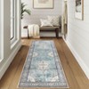 Vintage Floral Print Living Room Bedroom Rugs, Washable Non Slip Large Throw Carpet for Dining Room Nursery Kitchen - 4 of 4