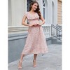 Women Maternity Casual V Neck Ruffle Cap Sleeveless Summer Boho Sundress Flowy Maxi Dress Baby Shower - 2 of 4