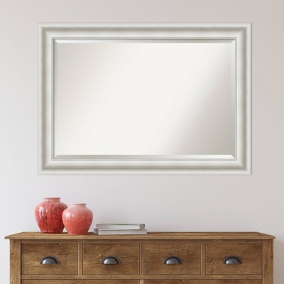 Large White Polystyrene Framed Rectangular Vanity Mirror