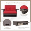 Tangkula Rattan Loveseat Set Daybed Lounge Storage Ottoman Side Tables Adjust Red Patio - 2 of 4