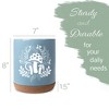 Elanze Designs 8 inch Floral Mushroom Leaf Large Ceramic Kitchen Utensil Holder Sky Blue and White Crock with Cork Base - 2 of 4