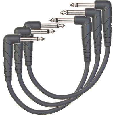 D'Addario Planet Waves Classic Series Right Angle Patch Cable 3-Pack 6 in.