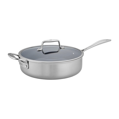 LOLYKITCH 6 QT Tri-Ply Stainless Steel Non-stick Sauté Pan with