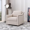 NicBex Cotton Linen Swivel Accent Chair,Upholstered Swivel Living Room Chair with Brass Nail Decorative Arm,Accent Chairs for Living Room - 2 of 4