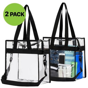 Garnen 2x Clear Bag for Stadium 12x6x12, Crossbody Shoulder Tote