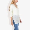 Anna-Kaci Women's Lightweight Long Sleeve Knit Top with Notch Neck and Rolled Cuffs - image 4 of 4