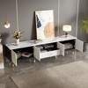 Whisen Modern Entertainment Center TV Stand for TVs up to 80'' with 2 Cabinets and Open Compartments - 2 of 4