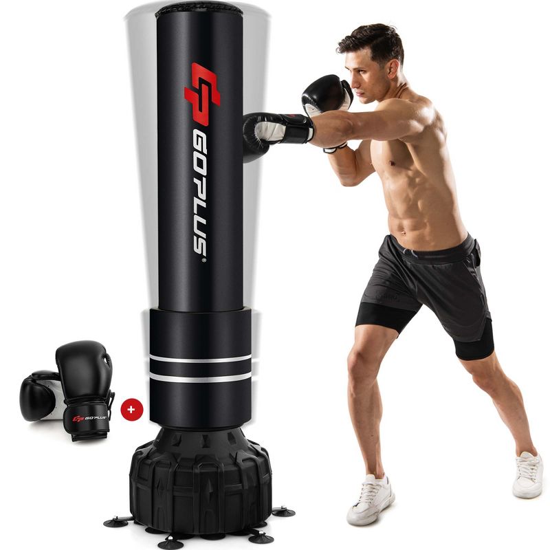 Costway Freestanding Punching Bag 71'' Boxing Bag with25 Suction Cups Gloves & Filling Base, 1 of 11