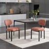 PexFix Modern Dining Room Chairs Set of 2 Mid-Century Upholstered Boucle Kitchen Dining Chairs Accent Side Chairs with Black Metal Legs Orange - 4 of 4