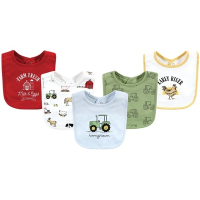 Image of Hudson Baby Infant Boys Cotton Bibs, Boy Farm, One Size