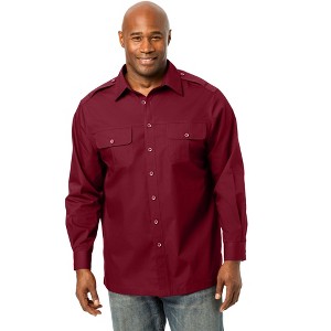 Boulder Creek by KingSize Men's Big & Tall Long Sleeve Pilot Shirt - 1 of 4
