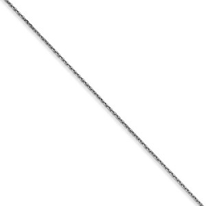 Black Bow Jewelry 0.65mm, 14k White Gold, Diamond Cut Cable Chain Necklace - 1 of 4