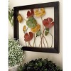 Metal Floral Wall Decor with Black Frame Set of 4 - Olivia & May: Iron Botanical Sculptures, Traditional Style, Vertical Display - image 3 of 4