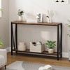 2-Tier Industrial Long Entryway Table with Metal Frame - 2 of 4