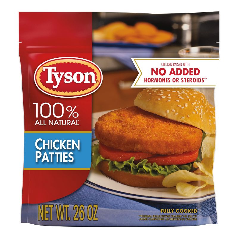 Tyson All Natural Chicken Breast Patties - Frozen - 26oz, 1 of 11