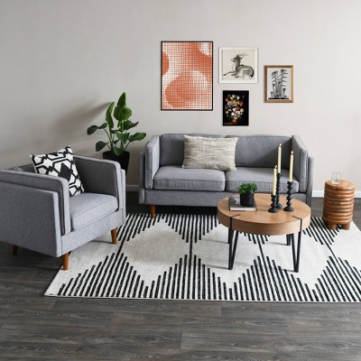 Atley Gray Mid-Century Modern Sofa with Solid Wood Legs