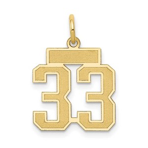 Black Bow Jewelry 14k Yellow Gold, Jersey Collection, Small Number 33 Pendant - 1 of 4