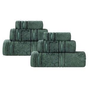 Zero Twist Cotton Solid and Jacquard Bathroom Towel Set by Blue Nile Mills - 1 of 4