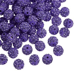 Unique Bargains Round Disco Shiny DIY Bracelet Necklace Rhinestone Clay Beads 150 Pcs - 1 of 4
