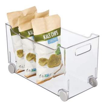 mDesign Plastic Kitchen Pantry Cabinet, Refrigerator or Freezer Food Storage Bins with Handles - Organizer for Fruit, Yogurt, Snacks, Pasta, 10 Inches