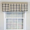 RLF Home 100% Cotton Bison Check Pleated  Unlined Windows Rod Pocket Valance 50" x 17"  Black - 2 of 4