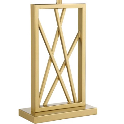 Claudia Contemporary 23" Gold and White Square Table Lamp